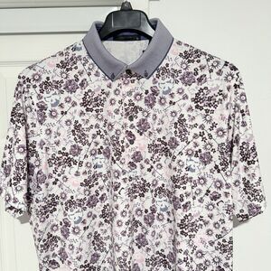 Greyson Golf Shirt Men’s XL Silver Fang Floral Polo - Arctic MSP26K24  NWT